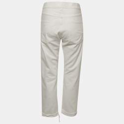 مملوكة مسبقًا بنطلون جينز ديور أبيض دنيم بحافة خام مقاس صغير 31 بوصة - سمول