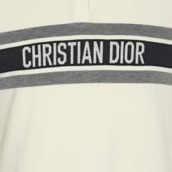 Pre Owned قميص بولو ديور أبيض بشعار ديوريفيرا محبوك مقاس متوسط