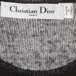 مملوكة مسبقًا توب ضيق مضلع أسود كريستيان ديور مقاس صغير (سمول)