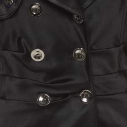 Pre Owned Christian Dior Boutique Black Satin Short Coat S