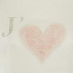 Pre Owned Christian Dior White J'Love Cotton Knit T-Shirt M