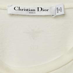 Pre Owned Christian Dior White J'Love Cotton Knit T-Shirt M