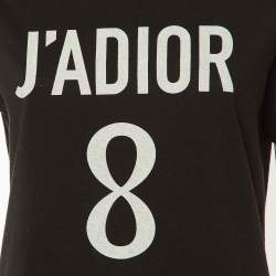 Pre Owned Dior Black J'Adior 8 Printed Cotton Knit T-Shirt M