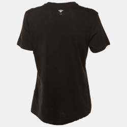 Pre Owned Dior Black J'Adior 8 Printed Cotton Knit T-Shirt M