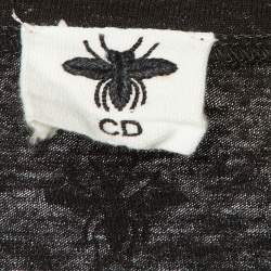 Pre Owned Dior Black J'Adior 8 Printed Cotton Knit T-Shirt M