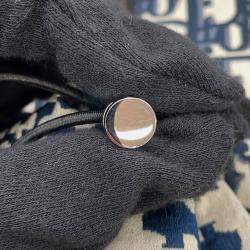 Pre Owned Dior Oblique Technical Taffeta Jacquard Short Sleeve Anorak Size 36 Blue/Ecru Polyester