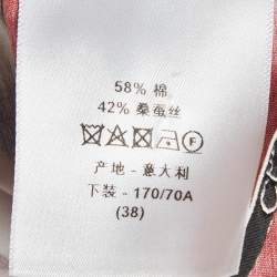 مملوكة مسبقًا Christian Dior Red Printed Cotton Gathered Midi Skirt M