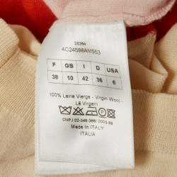 مملوكة مسبقًا توب كريستيان ديور صوف ملون بأكمام قصيرة مقاس وسط (ميديم)