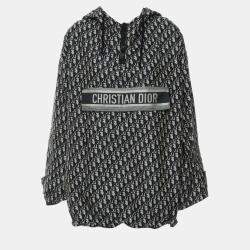 Pre Owned Dior Mesh Technology Oblique Navy Blue Hooded Jacket