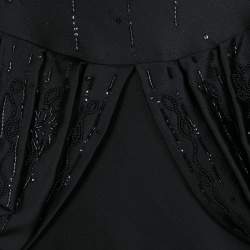 Pre Owned Dior Black Embellished Draped Sleeveless Gown M