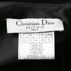 Pre Owned Dior Black Embellished Draped Sleeveless Gown M