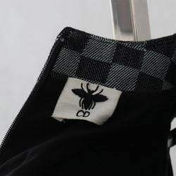 Pre Owned Dior Checkered Sleeveless Denim Dress