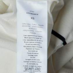 Pre Owned Dior White Logo Band Lucky Star Cotton Crew Neck T-Shirt XS