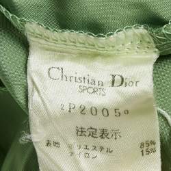 Pre Owned Christian Dior Sports Vintage Green Logo Print Nylon Windbreaker Jacket M