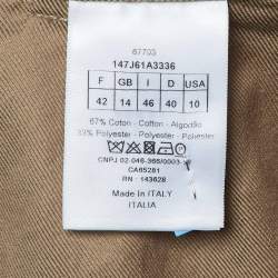 Pre Owned Dior Brown Cotton Belted Midi Skirt L