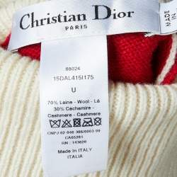 Pre Owned Dior Cream Dioralps Wool & Cashmere Turtleneck Snood One Size