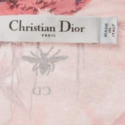 Pre Owned Christian Dior Pink Toile de Jouy Voyage Print Jersey T-Shirt XS