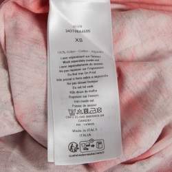 Pre Owned Christian Dior Pink Toile de Jouy Voyage Print Jersey T-Shirt XS