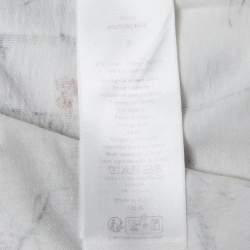 Pre Owned Christian Dior White Floral Print Jersey Crew Neck T-Shirt S