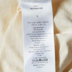 Pre Owned Dior Cream Sisterhood Is Forever Print Cotton & Linen T-Shirt L