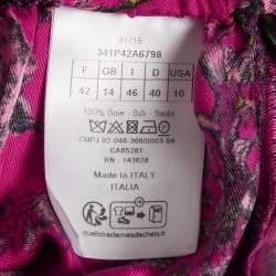 Pre Owned Christian Dior Pink Printed Satin Elasticated Shorts L 