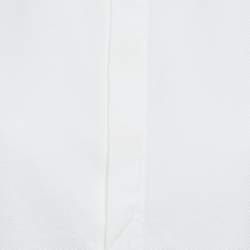 Pre Owned Christian Dior White Embroidered Bee Plastron Poplin Sleeveless Top S