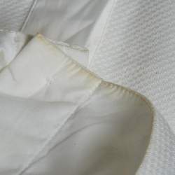 Pre Owned Christian Dior White Embroidered Bee Plastron Poplin Sleeveless Top S