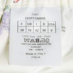 Pre Owned Christian Dior White Floral Print Sateen Pajama Shorts M