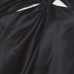 Dior Black Silk Satin Draped One Shoulder Top M