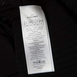 Dior Black Cotton Pleated Sheer Hem Detail Flared Midi Skirt M