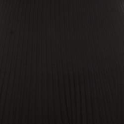 Dior Black Cotton Pleated Sheer Hem Detail Flared Midi Skirt M