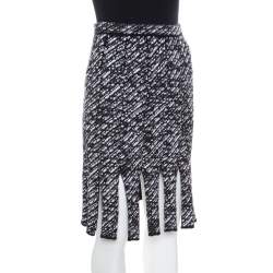 Christian Dior Monochrome Wool Blend Fringed Car Wash Skirt S