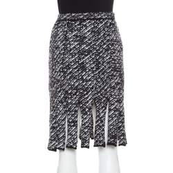 Christian Dior Monochrome Wool Blend Fringed Car Wash Skirt S