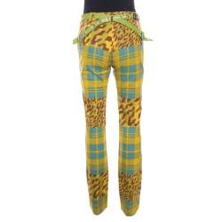 Dior Multicolor Printed Embellished Belt Jeans S