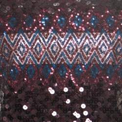 Pre Owned Dior Multicolor Aztec Sequin Embellished Short Sleeve Dress S