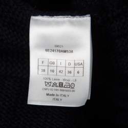 Pre Owned Dior Navy Blue Chunky Cable knit Open Front Cardigan M