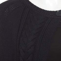 Dior Navy Blue Chunky Cable knit Open Front Cardigan M