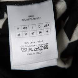 Dior Monochrome Houndstooth Paneled Wool Dress S