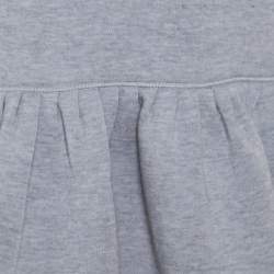 Dior Grey Knit Contrast Ribbed Neck Peplum Top S