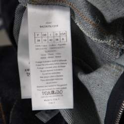 Pre Owned Dior Indigo Dark Wash Denim Bee Embellished Back Tie Detail Dress M