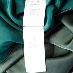 Pre Owned Dior Bottle Green Silk Satin Flared High Waist Maxi Skirt S