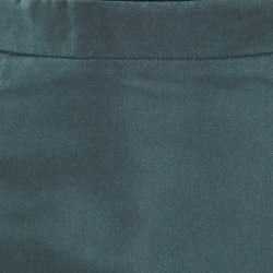 Pre Owned Dior Bottle Green Silk Satin Flared High Waist Maxi Skirt S