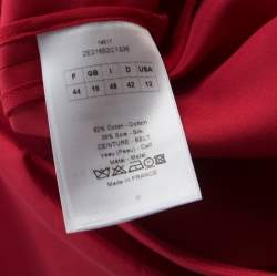Christian Dior Rouge Red Cotton Silk Pleated Bodice Sleeveless Sheath Dress L