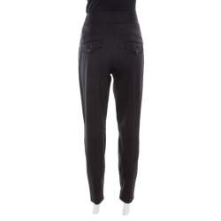 مملوكة مسبقًا Dior Black Wool Wrap Buckle Detail Trousers M