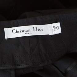 Dior Black Wool Wrap Buckle Detail Trousers M