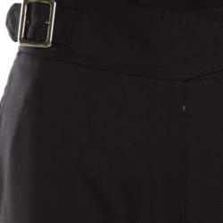Dior Black Wool Wrap Buckle Detail Trousers M