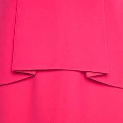 Pre Owned Dior Pink Silk Crepe Peplum Sleeveless Sheath Dress M