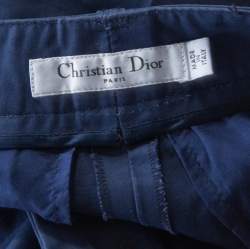 Dior Dark Blue Cotton High Waist Flared Pants L