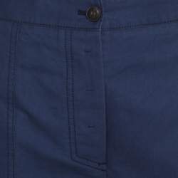 Dior Dark Blue Cotton High Waist Flared Pants L