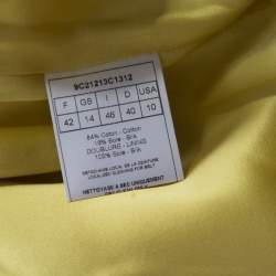 Christian Dior Lime Green Ribbed Cotton Belted Peplum Jacket L
